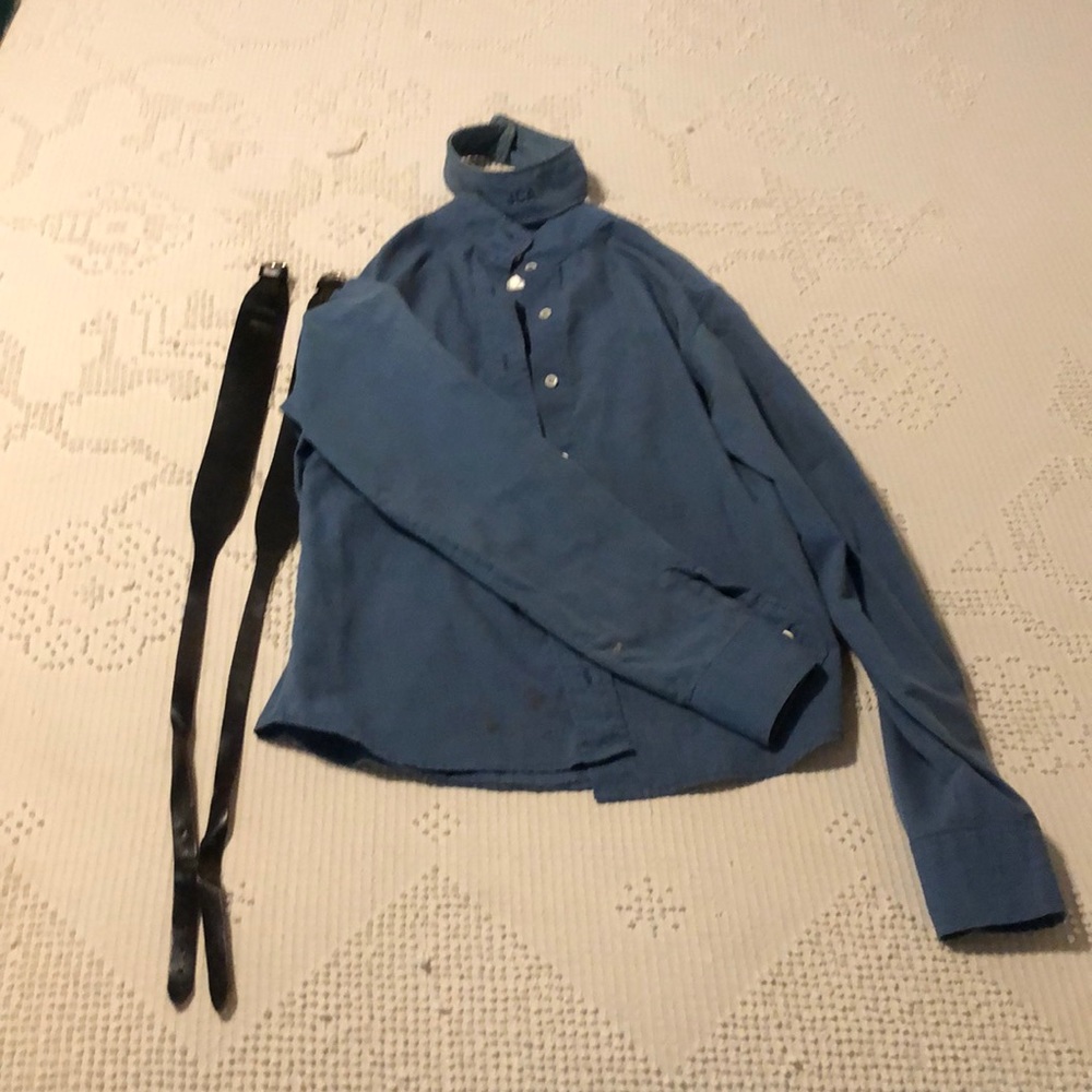 Blue hunter jumper riding shirt